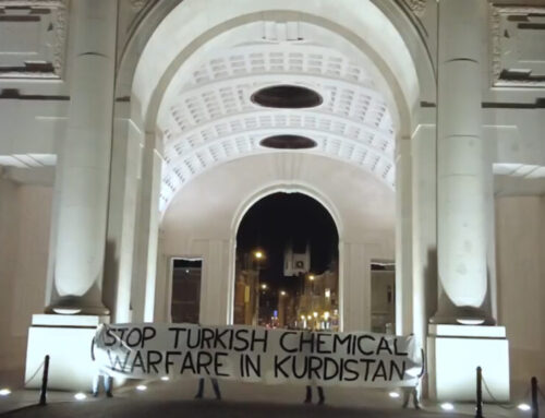 European activists protest Turkey’s alleged chemical use at WWI memorial site