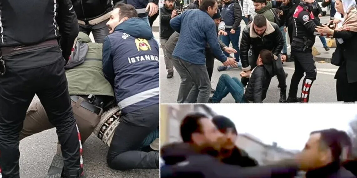 Τούρκος αστυνομικός χτύπησε τον πρόεδρο Κωνσταντινουπόλεως του HDP σε εκδήλωση κατά της απάνθρωπης μεταχείρισης κρατουμένων