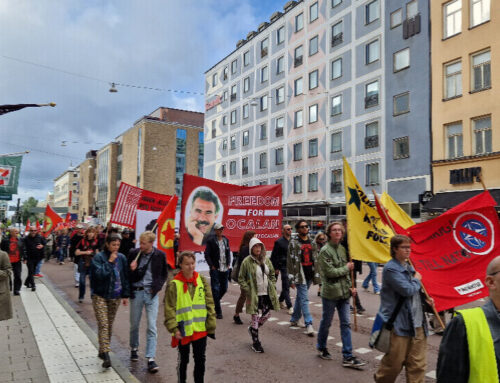 Διαμαρτυρία κατά της ένταξης της Σουηδίας στο ΝΑΤΟ στη Στοκχόλμη