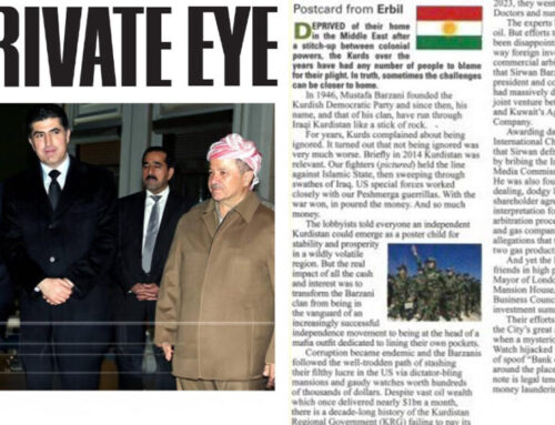 Το Private Eye του Ηνωμένου Βασιλείου δημοσιεύει μια καυστική έκθεση για τη διαφθορά της οικογένειας Barzani